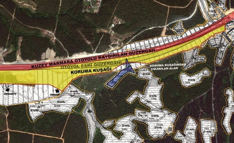 Kuzey Marmara Otoyolu güzergahını değiştiren bakan arsası