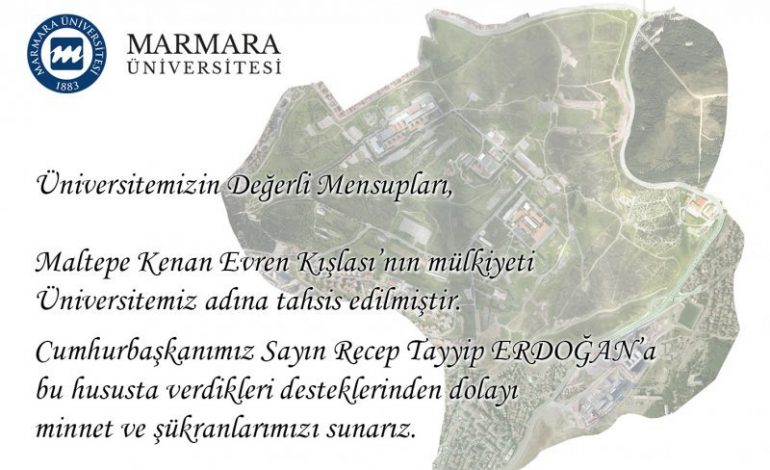 Maltepe Kenan Evren Kışlası Arazisi Marmara Üniversitesine Devredildi