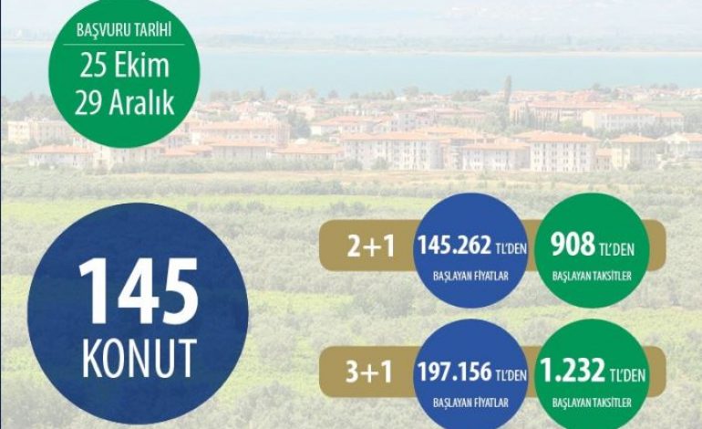 Bursa İznikte, 145 Toki konutu satışa çıktı