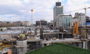 Taksim'e yapılan caminin ana taşıyıcıları tamamlandı