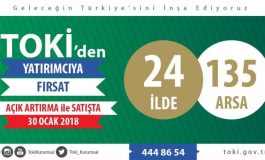 TOKİ 24 ilde 135 arsayı satışa sundu