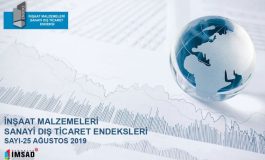 Türkiye İmsad İnşaat Malzemeleri Sanayi Dış Ticaret Endeksi Ağustos 2019
