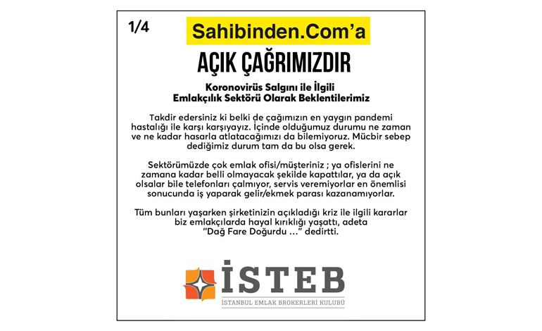 İSTEB’ten Sahibinden.com’a Açık Çağrı