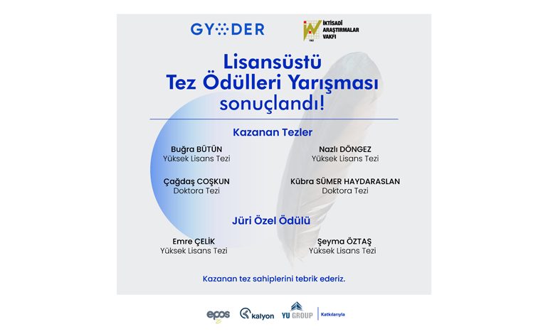 GYODER – İAV “LİSANSÜSTÜ TEZ ÖDÜLLERİ YARIŞMASI” SONUÇLANDI