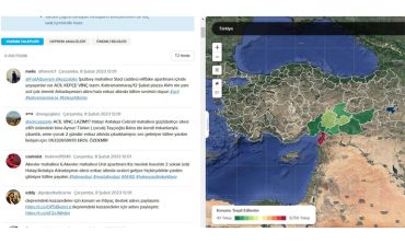 Yardım ekipleri ve yardım isteyen vatandaşların talepleri deprem.endeksa.com'da