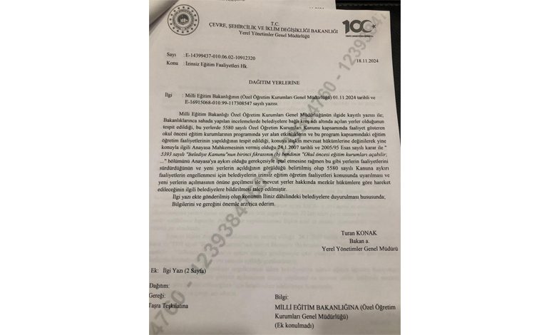Çevre, Şehircilik ve İklim Değişikliği Bakanlığından Kreş Kararı!
