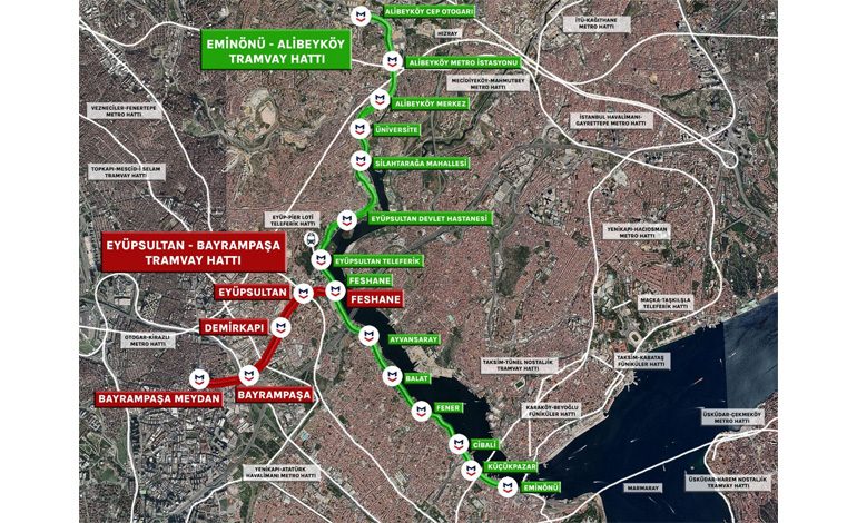 İSTANBUL’UN YENİ RAYLI SİSTEMİ: EYÜPSULTAN – BAYRAMPAŞA TRAMVAY HATTININ YAPIMI SÜRÜYOR