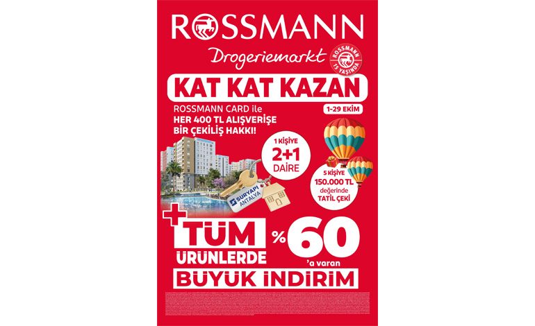 <strong>Rossmann 15’inci yılında<br>“Kat Kat Kazan” kampanyasıyla ev sahibi yapıyor</strong>