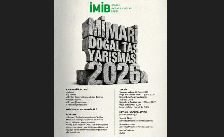 13. Mimari Doğal Taş Yarışması Başvurulara Açıldı!