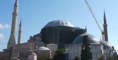 AYASOFYA’NIN MİHRAP BÖLÜMÜNDEKİ KUBBEDE GÜÇLENDİRME VE KONSERVASYON ÇALIŞMALARI BAŞLIYOR
